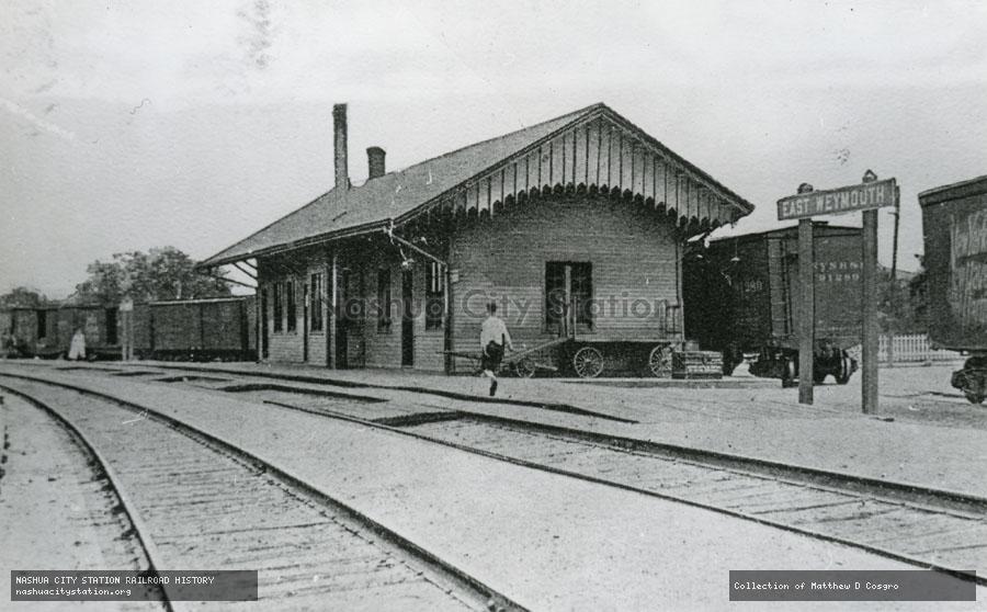 Postcard: East Weymouth, Massachusetts, New Haven Railroad station